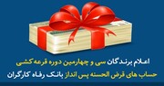 اسامی برندگان سی و چهارمین مرحله قرعه کشی بانک رفاه کارگران