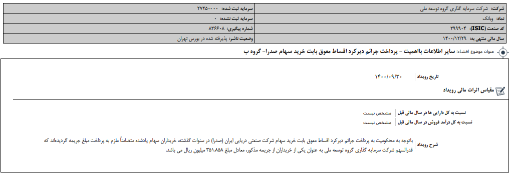 " وبانک " جریمه شد