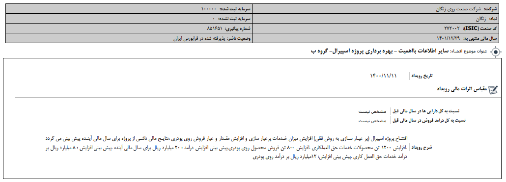 بهره‌برداری از پروژه جدید «زنگان»