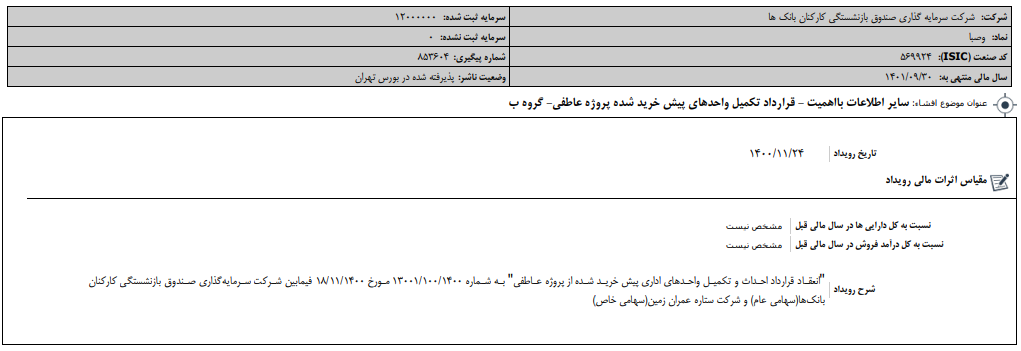 شفاف‌سازی " وسکاب " از  پروژه جدید