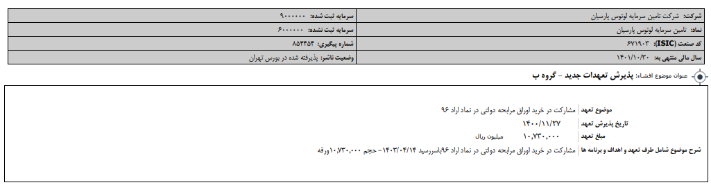 " لوتوس " تعهدات جدید می‌پذیرد