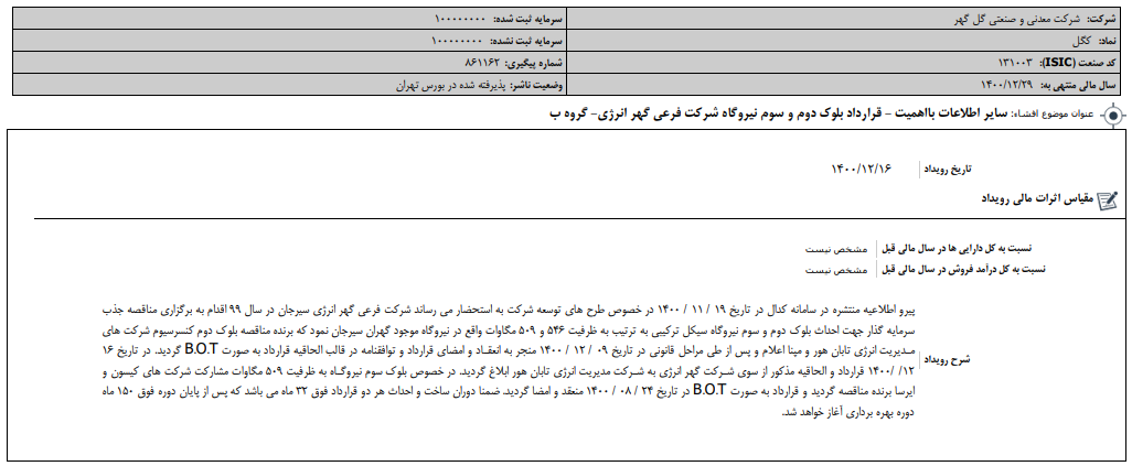 " کگل " قرارداد مهم بست