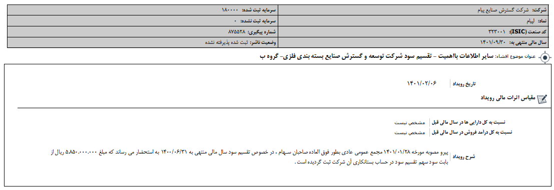 " لپیام " شفاف سازی کرد