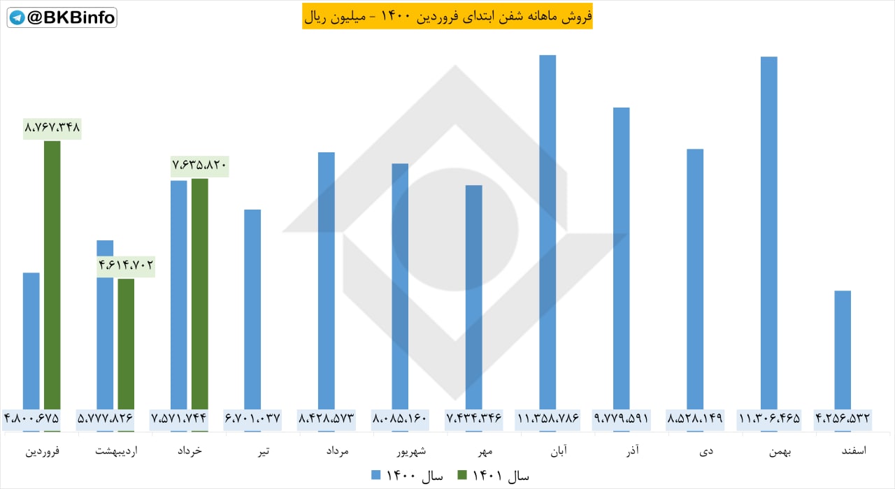 افزایش ۶۵.۴۷ درصدی فروش شفن در خرداد