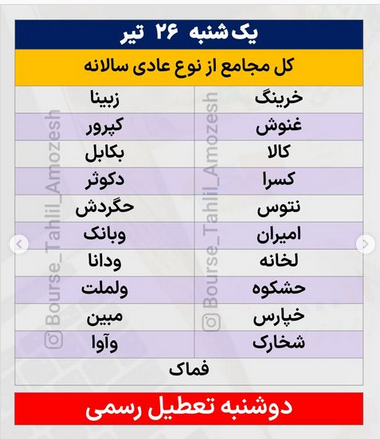 کدام شرکت‌ ها این هفته مجمع دارند؟ + جدول زمانبندی