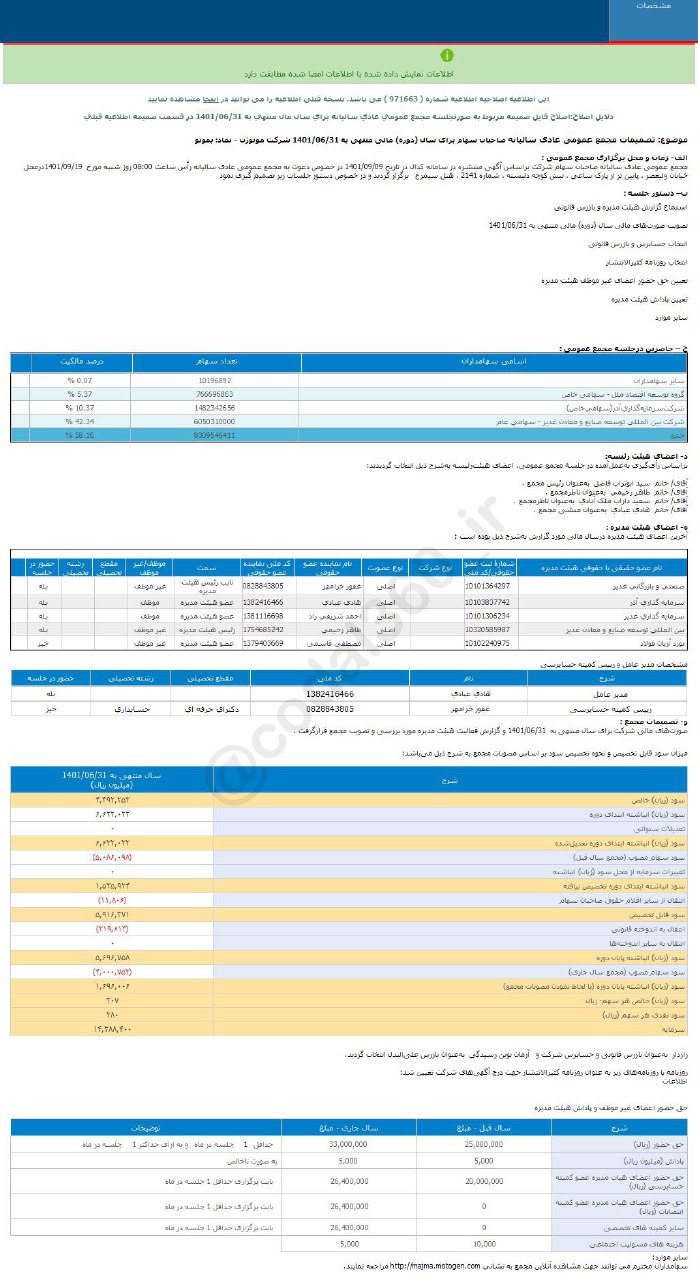 بموتو به هرسهم چقدر سود داد؟