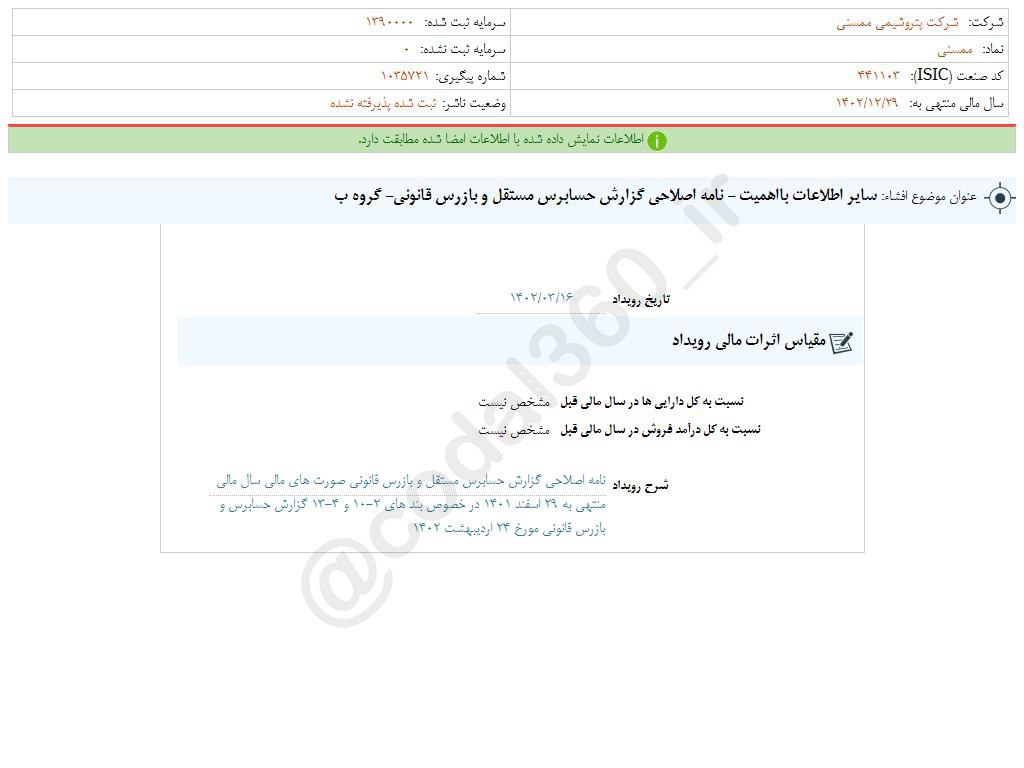 شفاف سازی ممسنی درباره پاره ای موضوعات