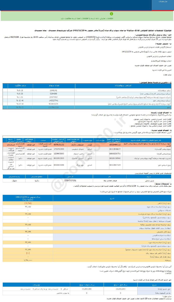 سهامداران این سهم پتروشیمی بدون سود ماندند