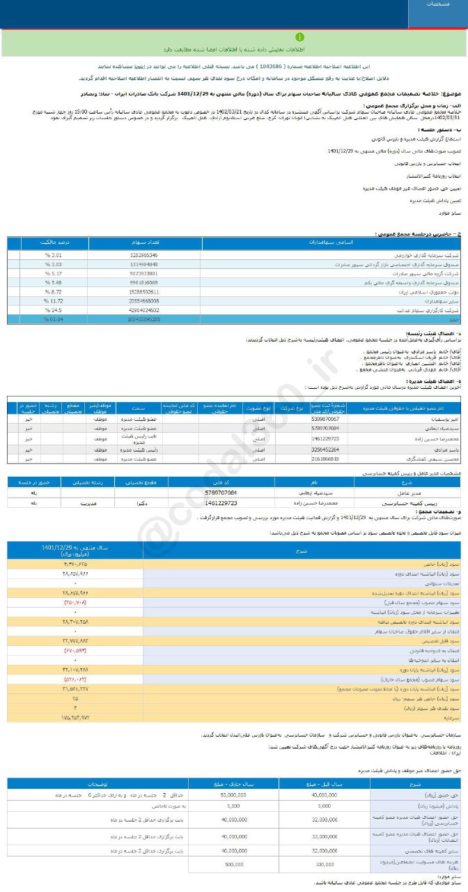 وبصادر در ۱۲ ماهه چقدر سود داشت؟