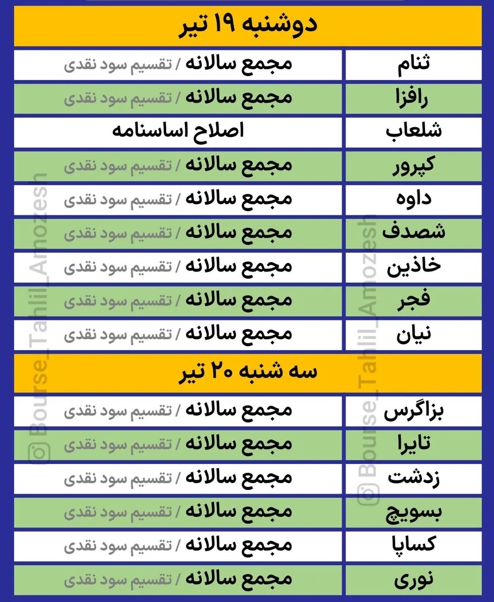 این هفته به کدام مجامع برویم؟!