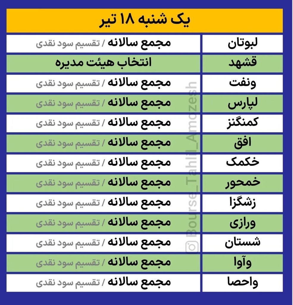 این هفته به کدام مجامع برویم؟!