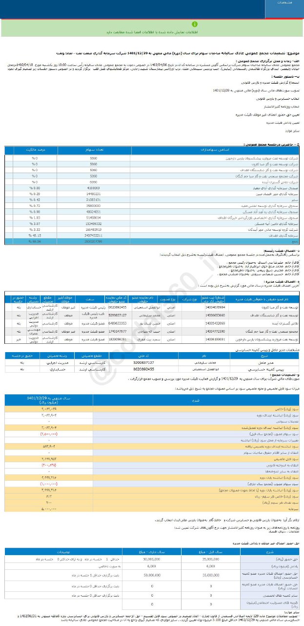 ونفت برای هر سهم چقدر سود داشت؟