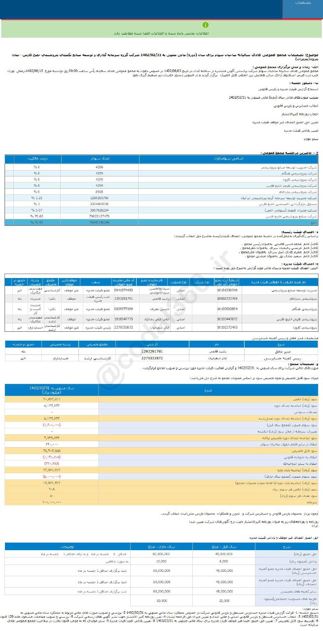 پترول به هر سهم چقدر سود داد؟