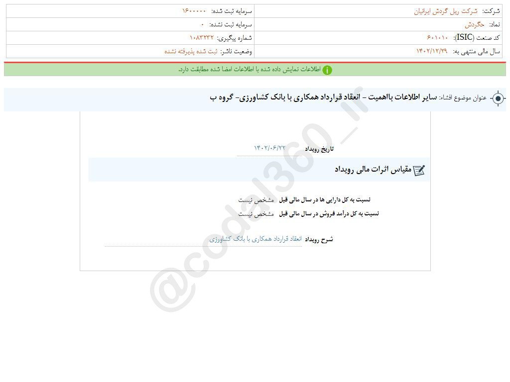 حگردش درباره قردادها شفاف سازی کرد