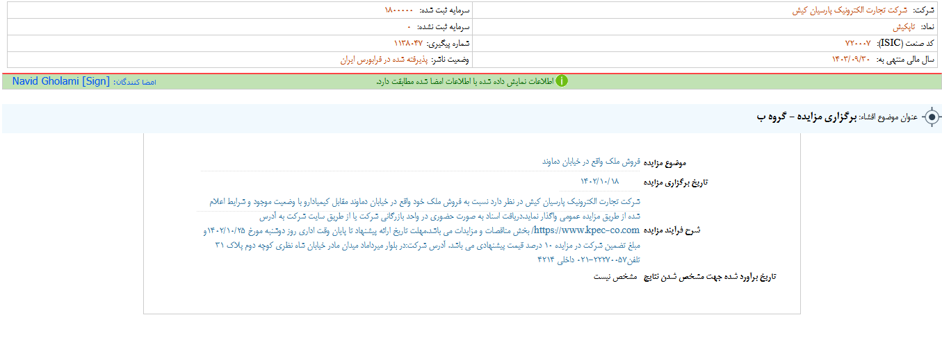 تاپکیش ملک خود را به مزایده گذاشت