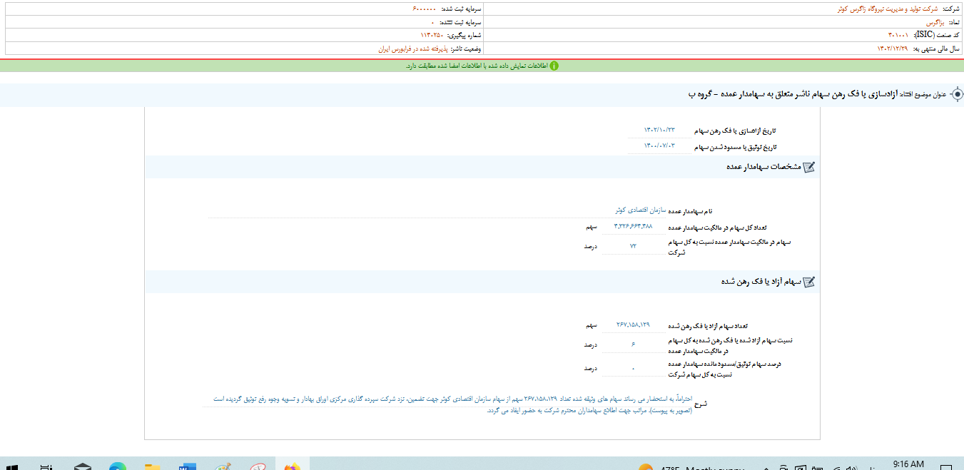 آزادسازی سهام بزاگرس