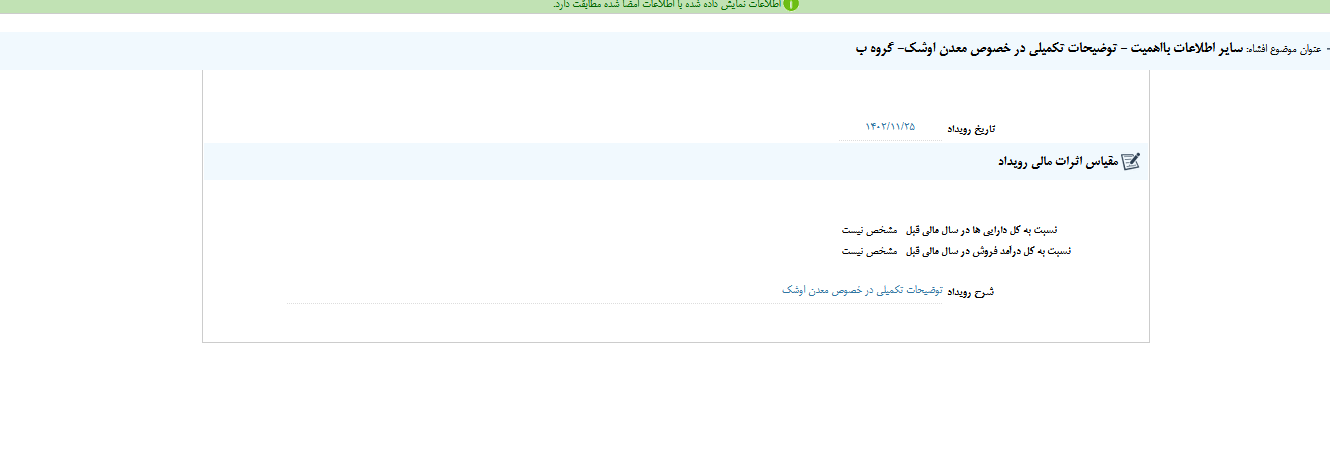 فزرین در خصوص معدن اوشک توضیح داد
