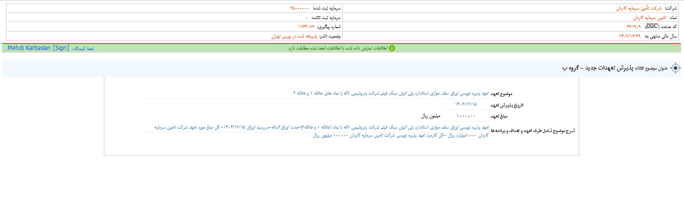 تکاردان تعهدات جدید را پذیرفت