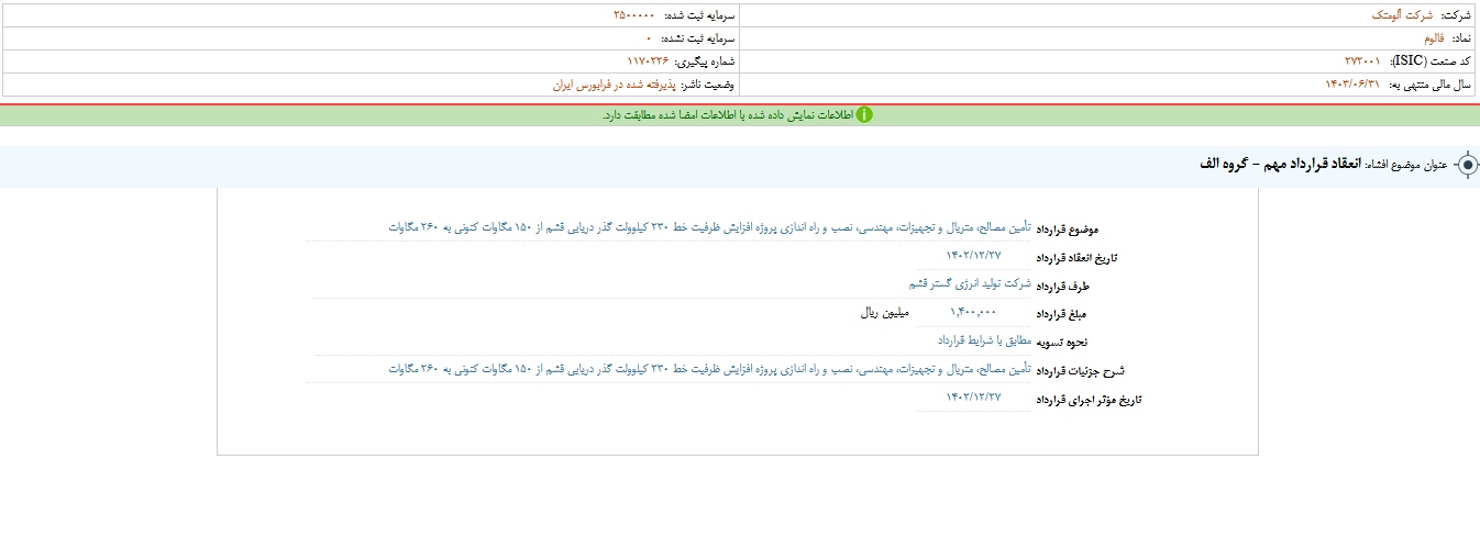 فالوم قرارداد جدید منعقد کرد