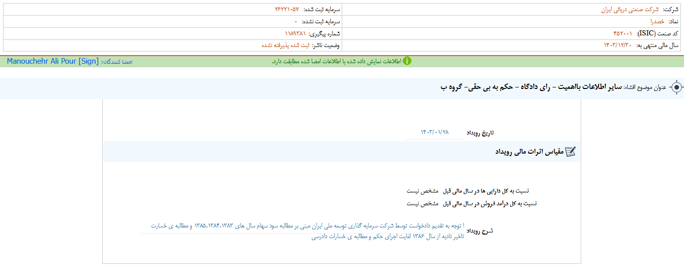 رای دادگاه خصدرا مشخص شد