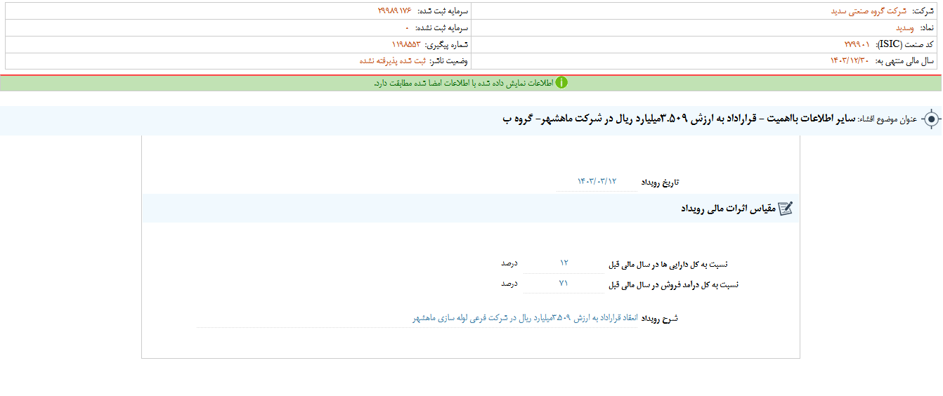 انعقاد قراراداد جدید وسدید