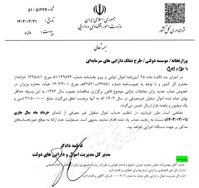 تعیین نصاب جدید معاملات دولتی