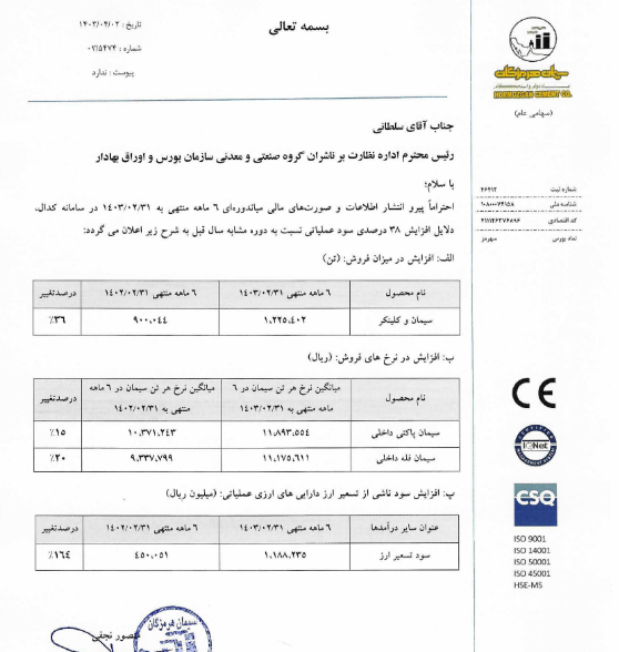 سهرمز در باره دلایل تغییر سود توضیح داد