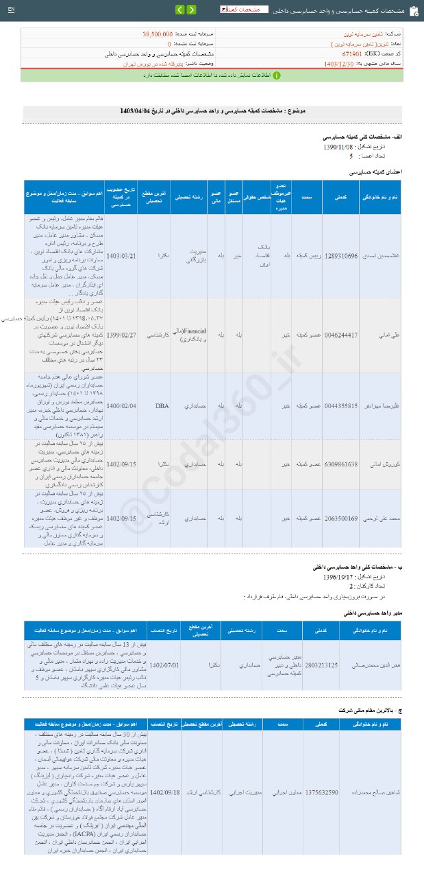 تصویب اساسنامه تنوین