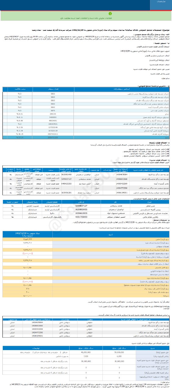 سود نقدی هر سهم ونفت چقدر شد؟