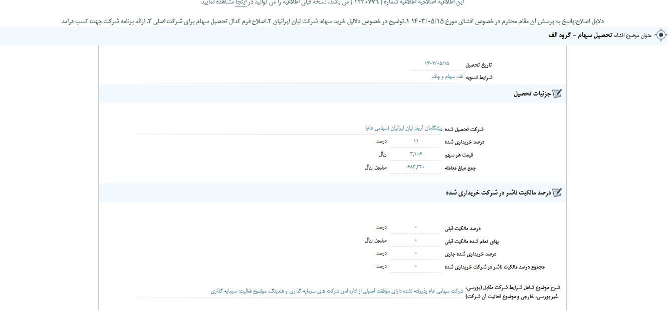 وپسا درباره تحصیل سهام شفاف سازی کرد