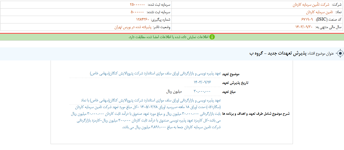 تکاردان تعهدات جدید را پذیرفت