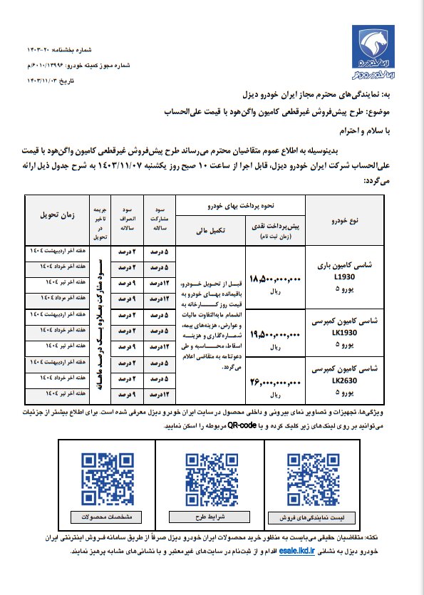 آغاز فروش سه محصول ایران خودرو؛ از فردا