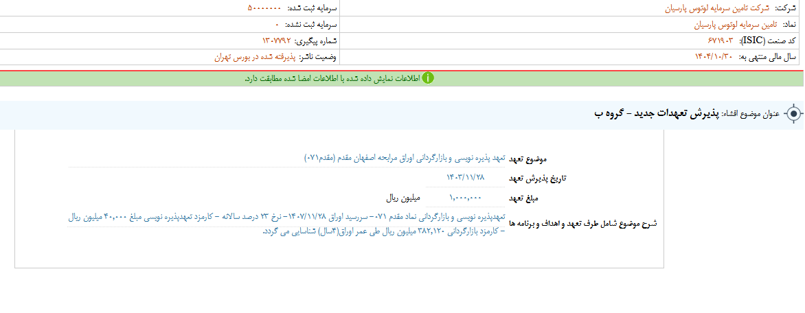 لوتوس تعهدات جدید را پذیرفت