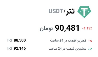 قیمت تتر امروز دوشنبه ۱۳ اسفند ۱۴۰۳
