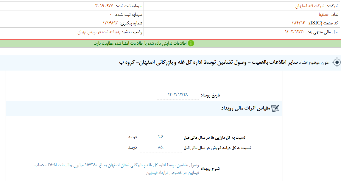 قصفها از وصول تضامین خبر داد