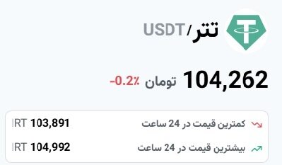 قیمت تتر امروز سه شنبه ۱۲ فروردین ۱۴۰۴