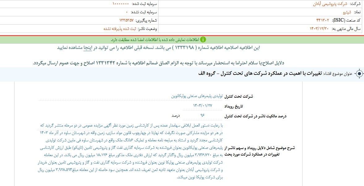 تغییرات با اهمیت در عملکرد شرکت های شپترو