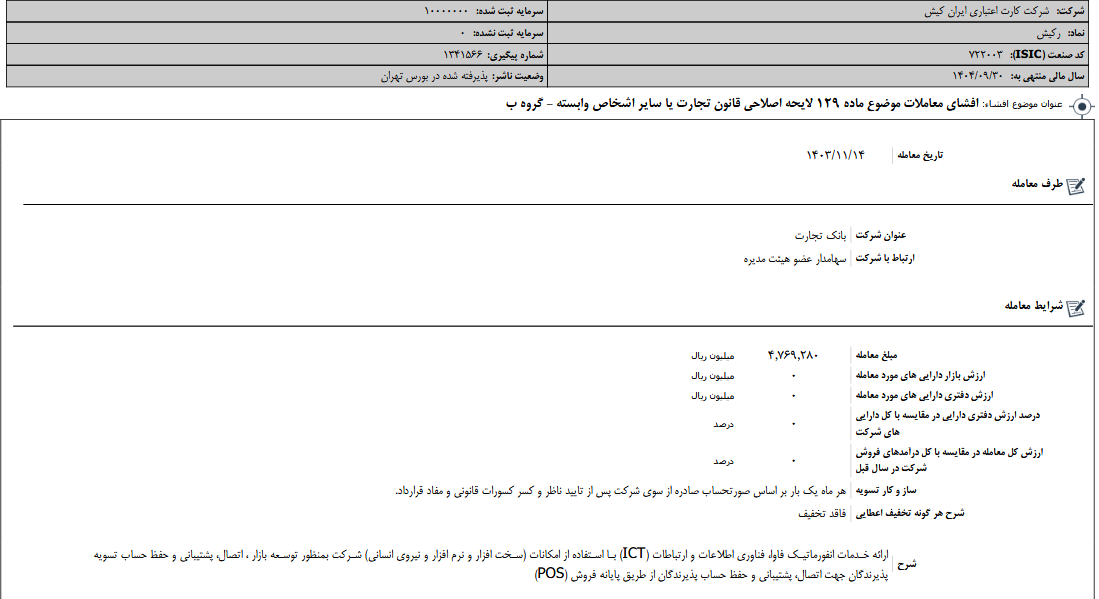 اصلاح لایحه قانون تجارت رکیش