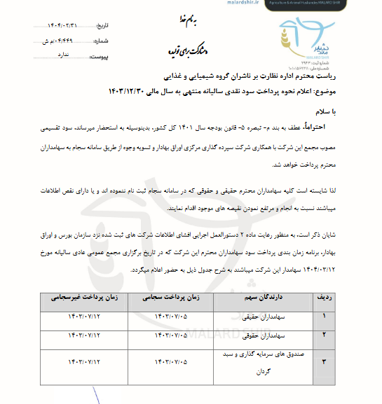 زملارد سود می دهد