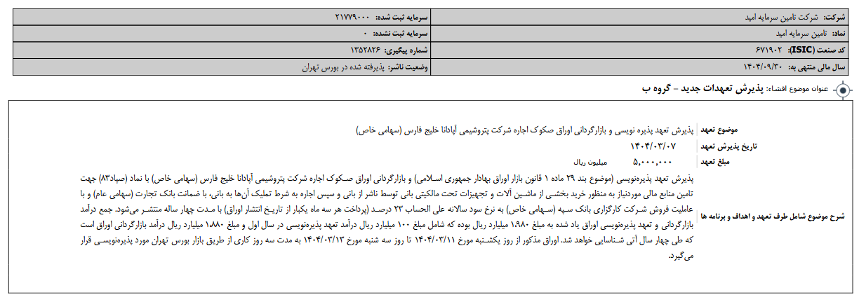 امید تعهدات جدید را پذیرفت