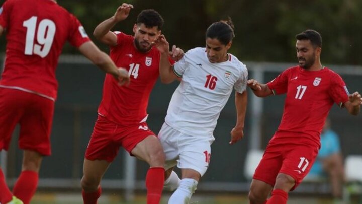 تساوی در بازی یک ساعته تیم ملی فوتبال ایران