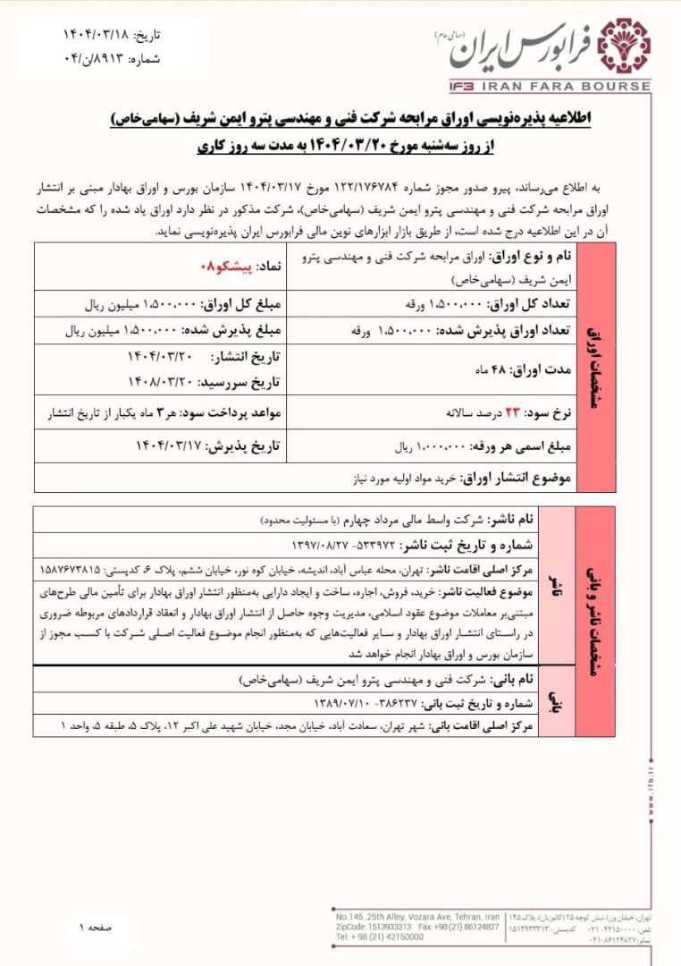 پذیره نویسی پیشکو از فردا
