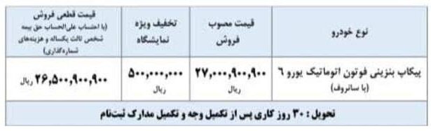 طرح فروش پیکاپ فوتون اتوماتیک