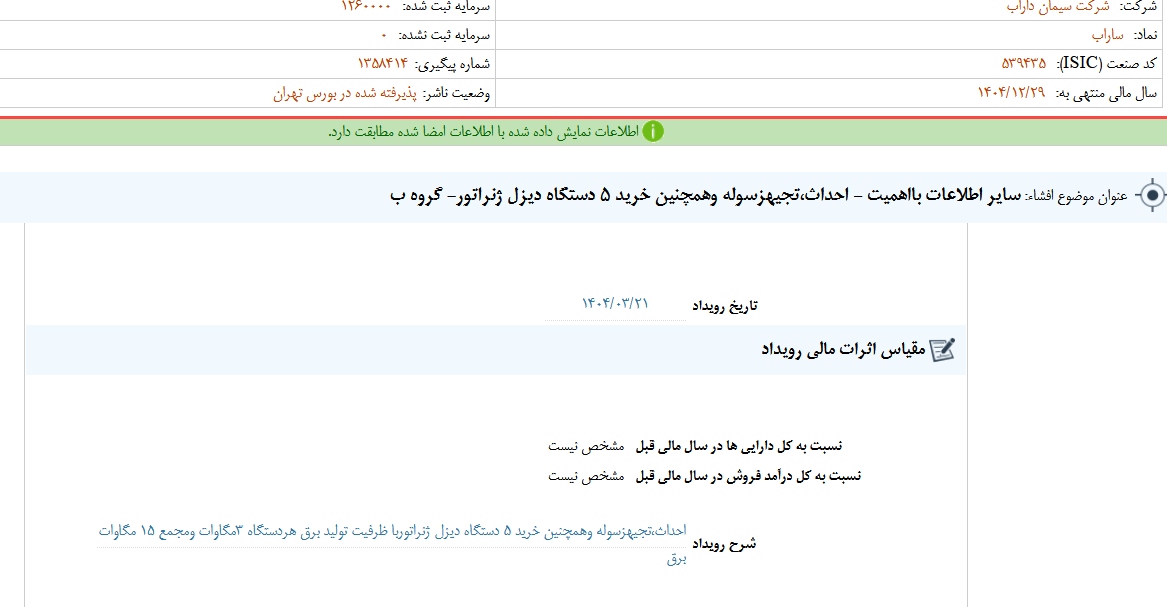 ساراب ۵ دستگاه دیزل ژنراتور خرید