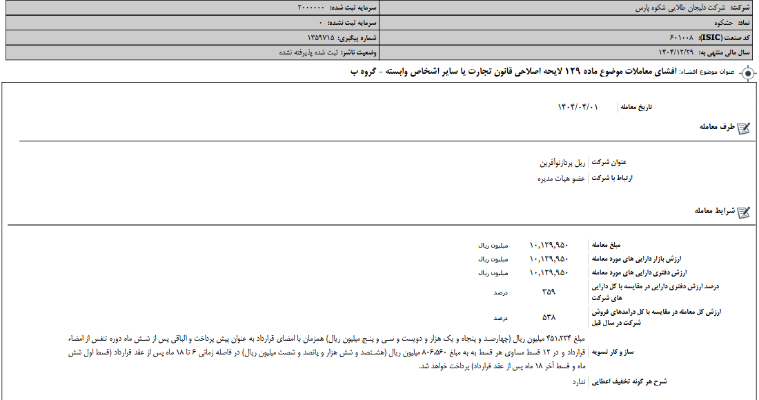 لایحه اصلاحی قانون تجارت حشکوه