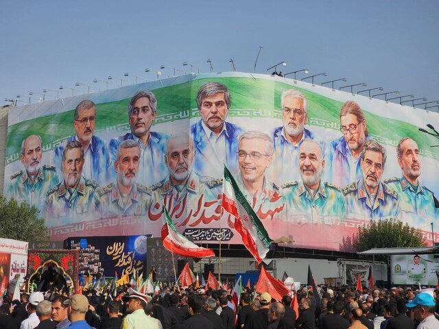 آماده باش نیروهای راهور در مراسم تشییع پیکر شهدای حملات رژیم صهیونیستی