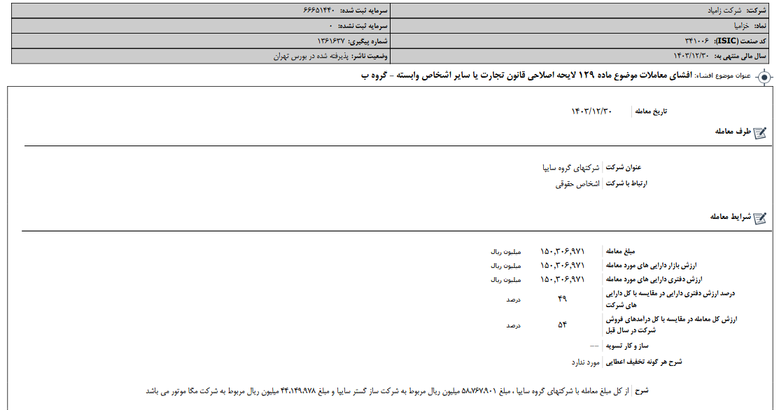 لایحه اصلاحی قانون تجارت خزامیا