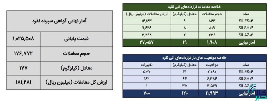 ۱۹۶ کیلوگرم شمش نقره در بورس کالا معامله شد