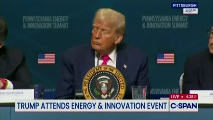 چرت‌ زدن ترامپ در اجلاس انرژی+فیلم