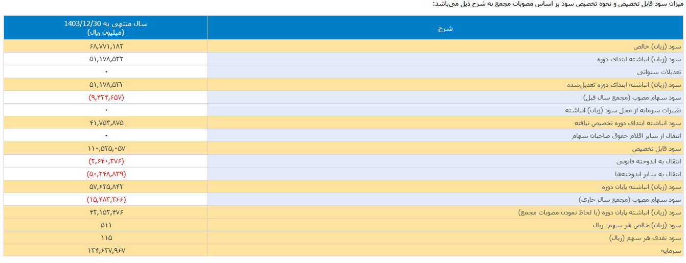 خبهمن صورت های مالی را تصویب کرد